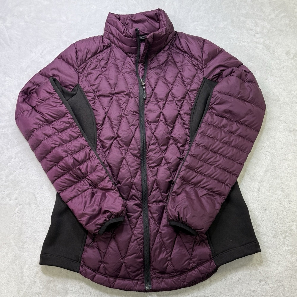 32 Degrees Heat Womens Small Plum Down Puffer Jacket Stretch‎ Side Panels